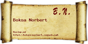 Boksa Norbert névjegykártya